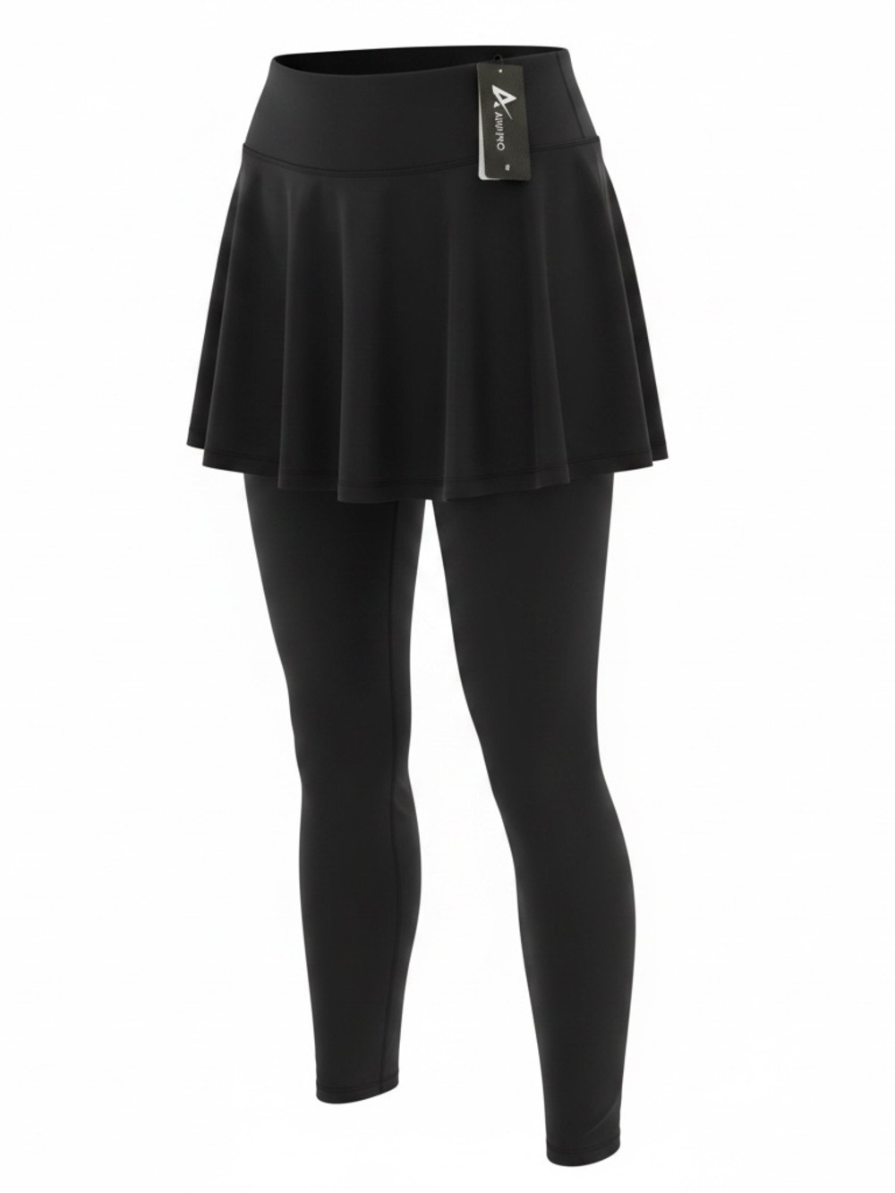 Women’s Annivo Black Skirted Ankle Length Leggings Size Medium - Picture 2 of 4